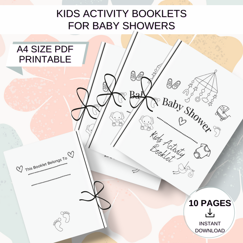 Kids Printable Baby Shower Activity Booklet – Let's Plan My Party