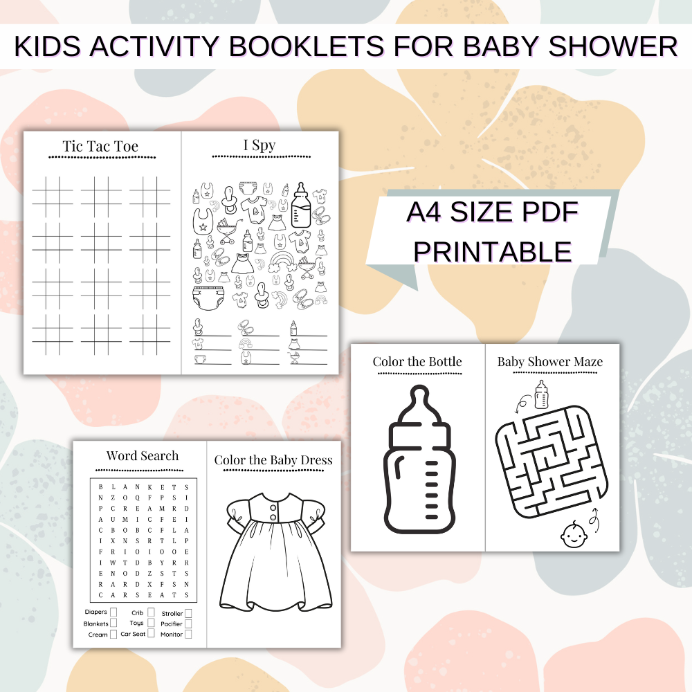 Kids Printable Baby Shower Activity Booklet