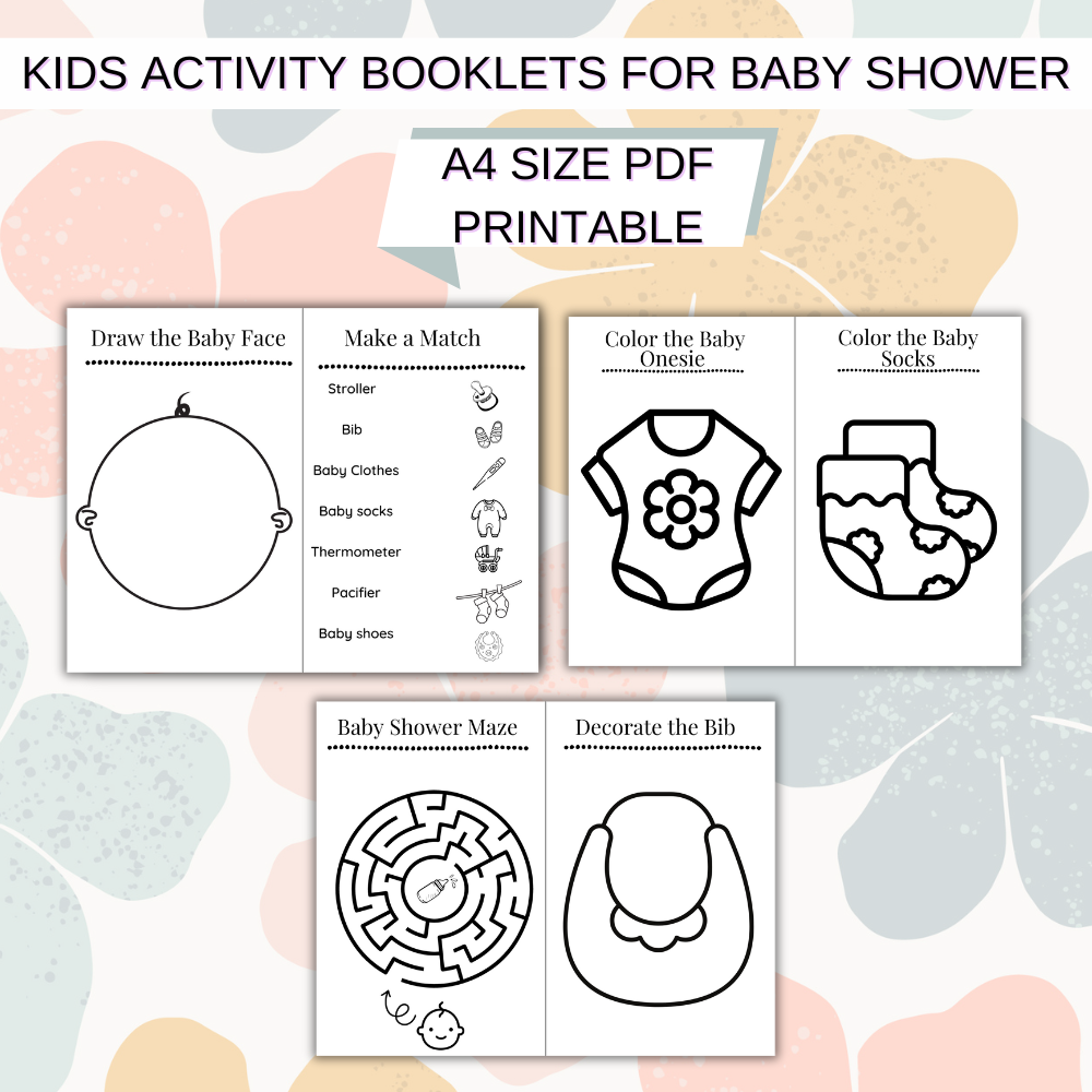 Kids Printable Baby Shower Activity Booklet