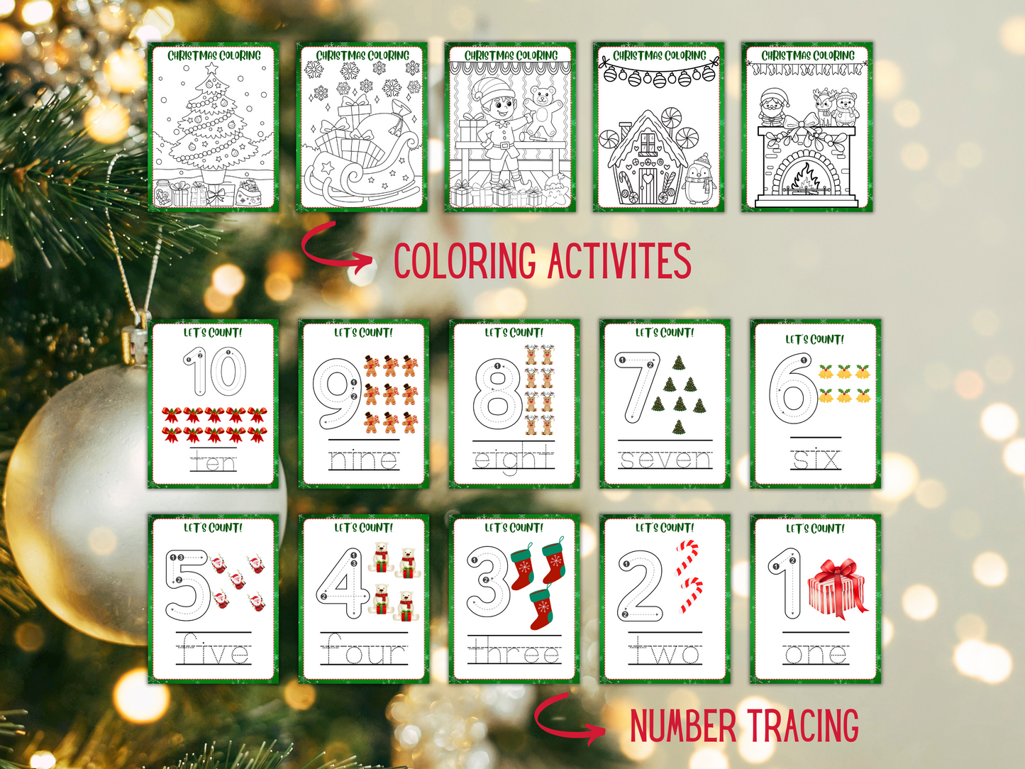 Kids Christmas Activity Printable Workbook