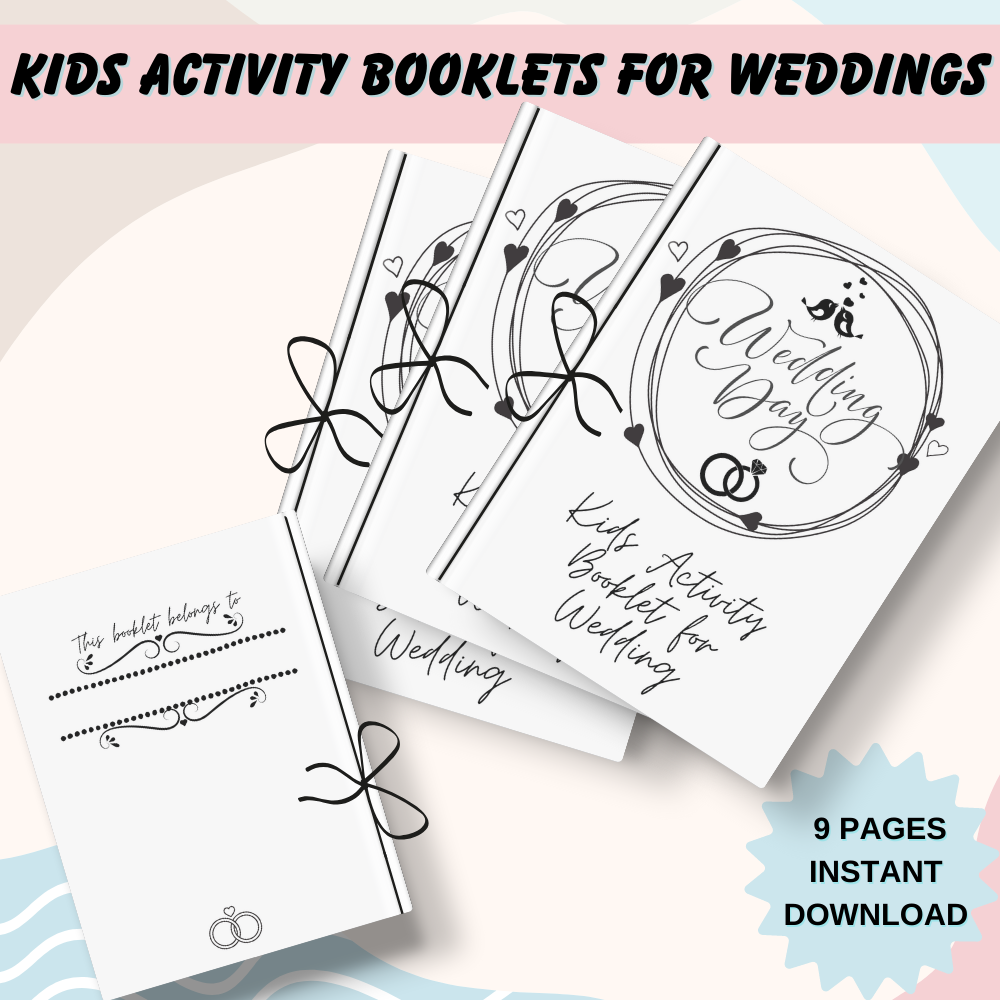 Kids Printable Activity Booklet for Weddings