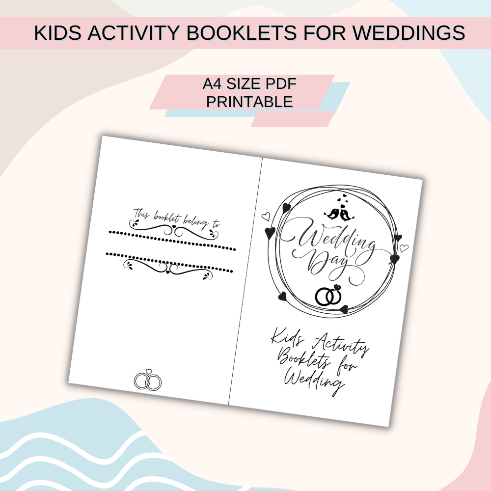 Kids Printable Activity Booklet for Weddings