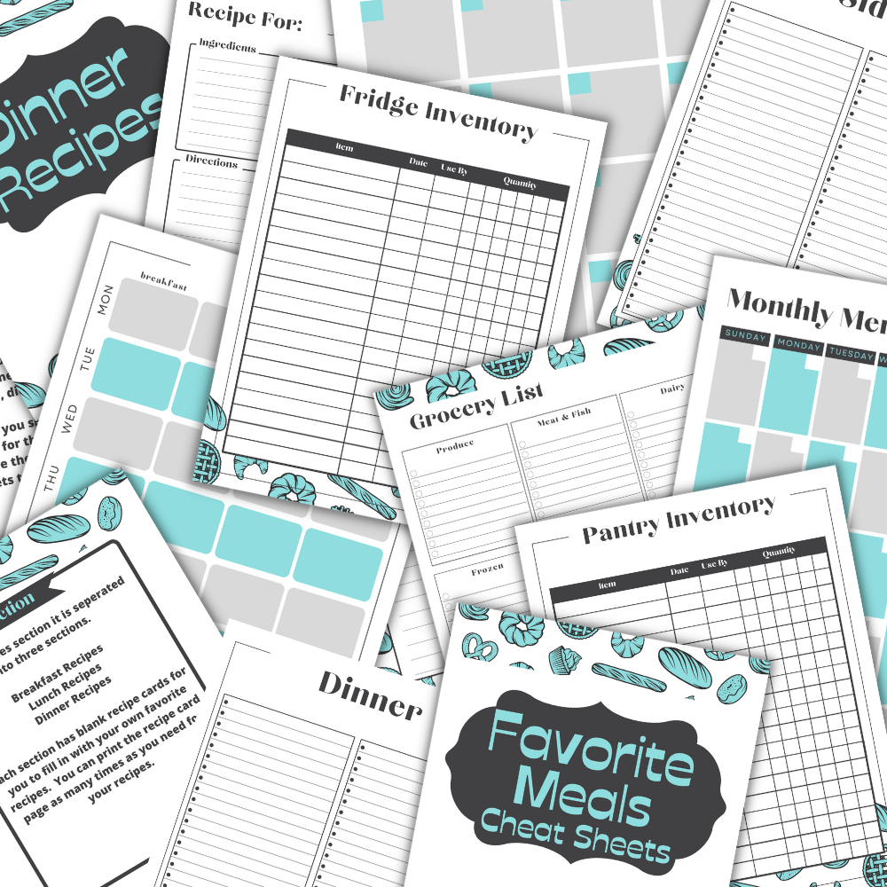 Kitchen Printable Planner - Blue