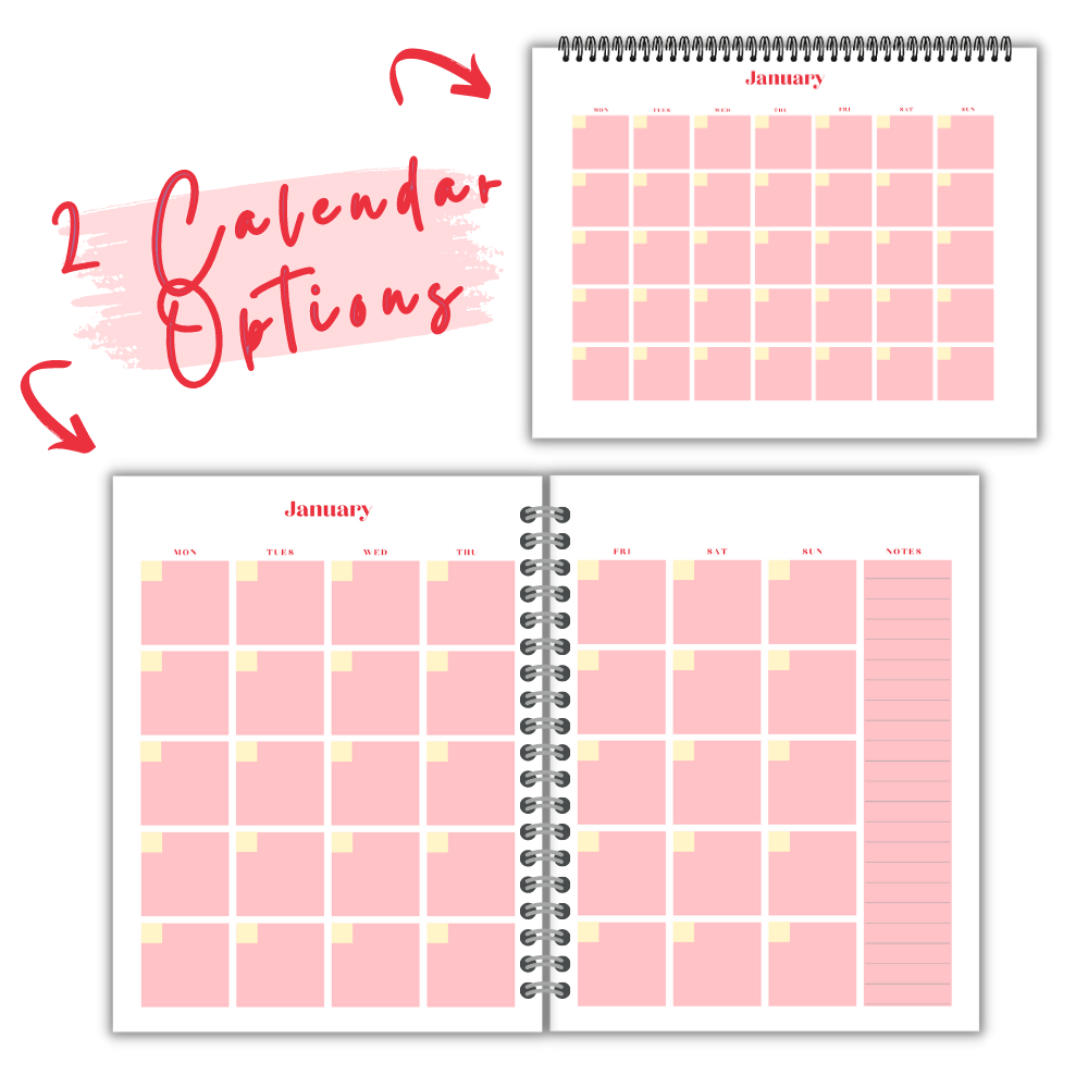 Kitchen Printable Planner - Red Flower