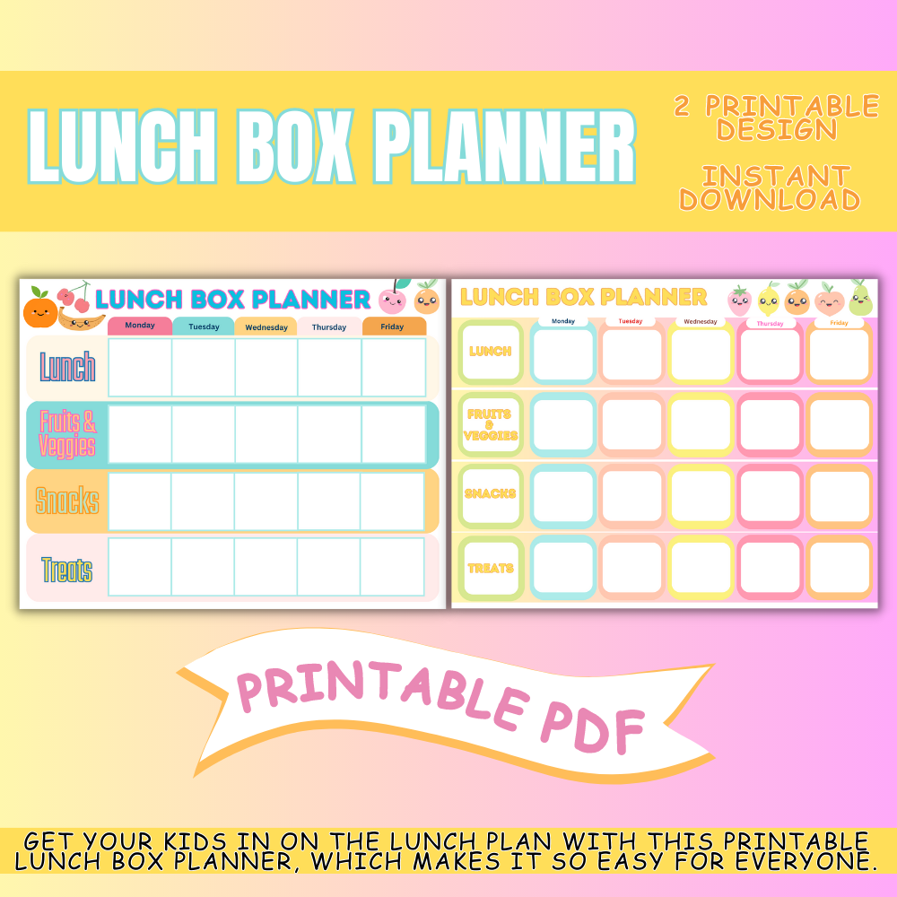 Lunch Box Printable Planner