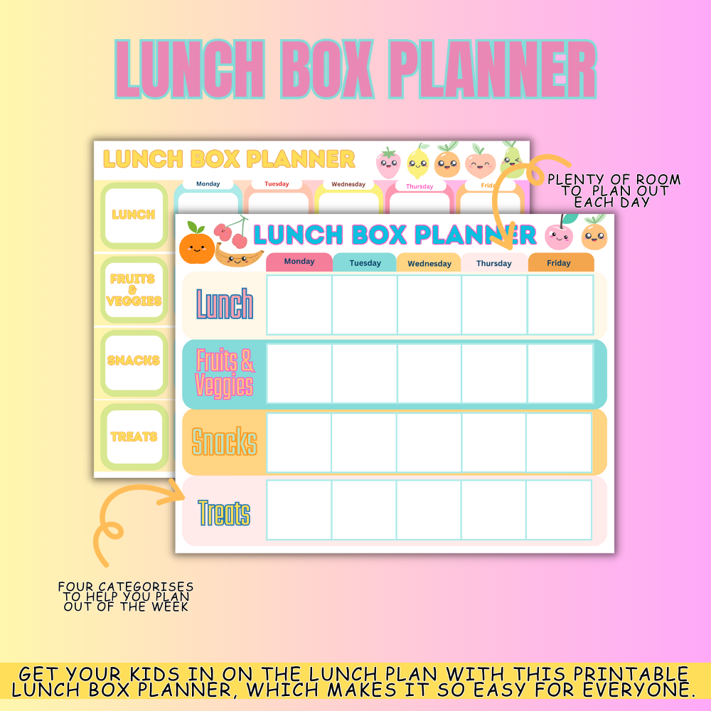 Lunch Box Printable Planner