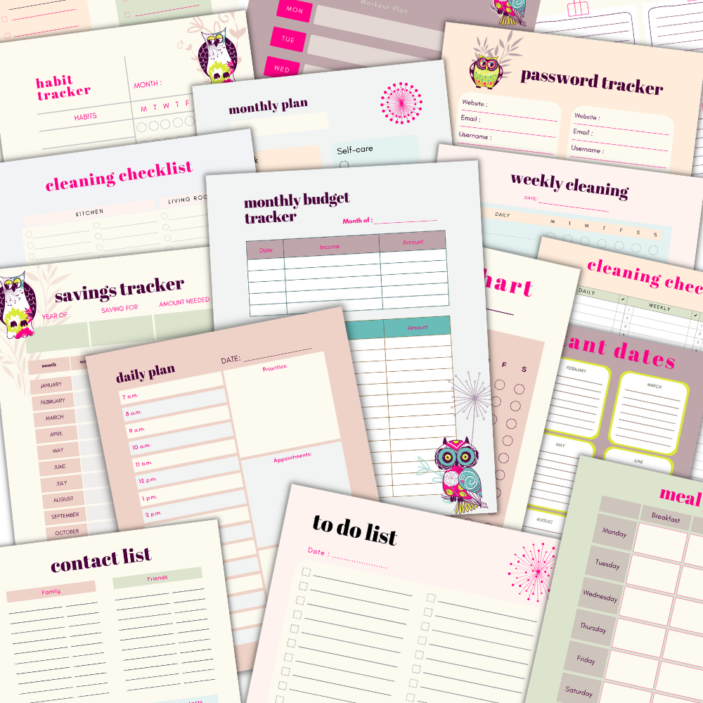 Mom Life Printable Planner - Owl