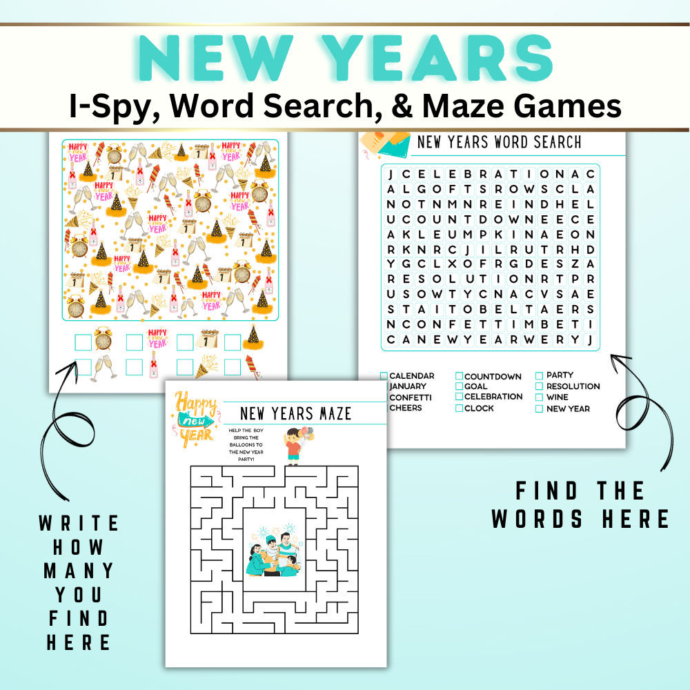 New Years Printable Brain Games