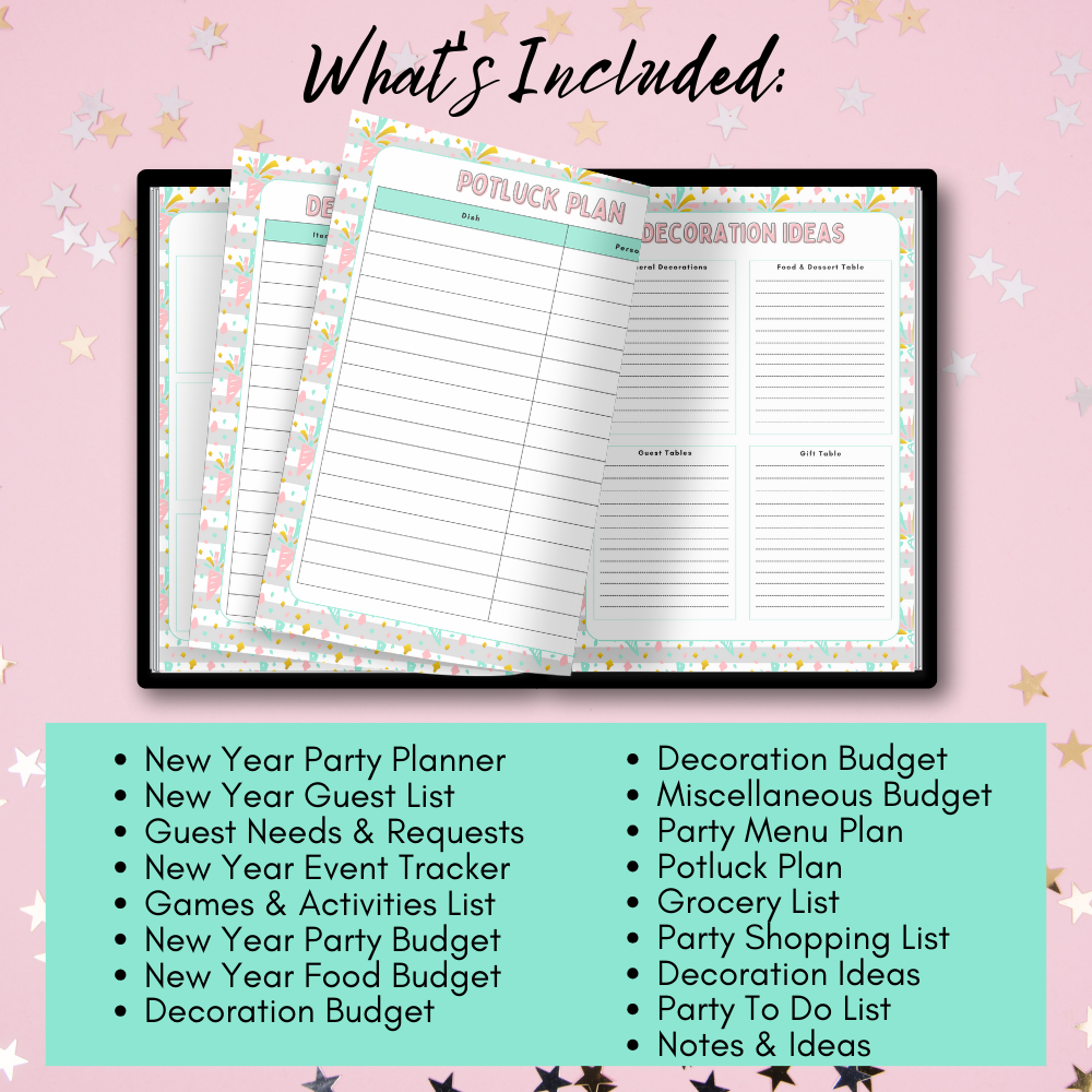 New Years Printable Planner - Color Stripes