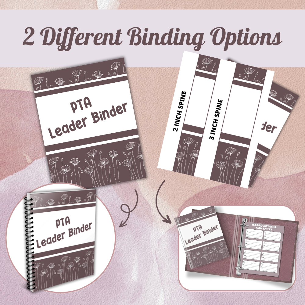 PTA Printable Leader Planners - Rosy Brown