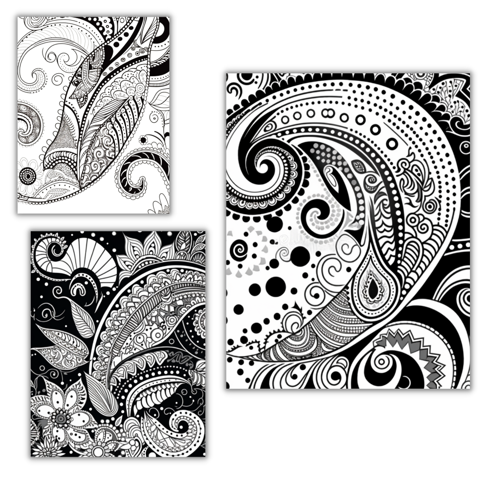 Paisley Printable Coloring Sheets