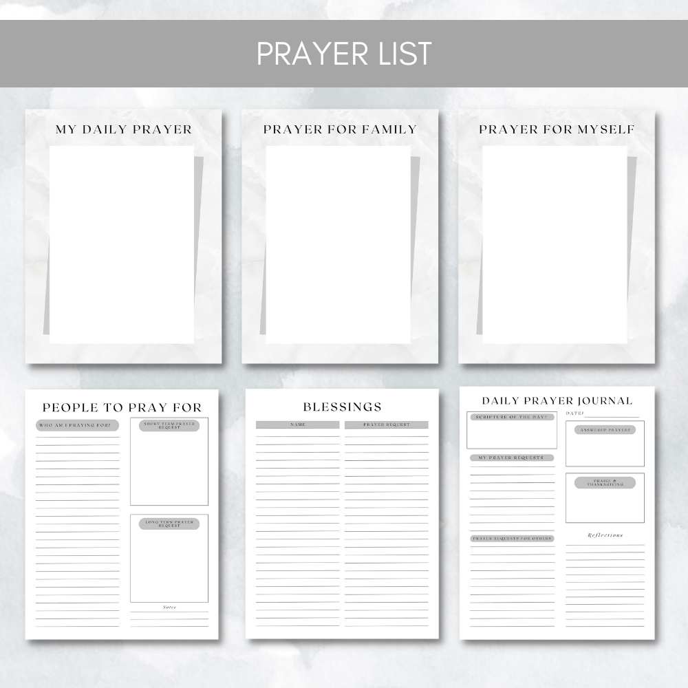 Prayer Printable Journal - Black & White