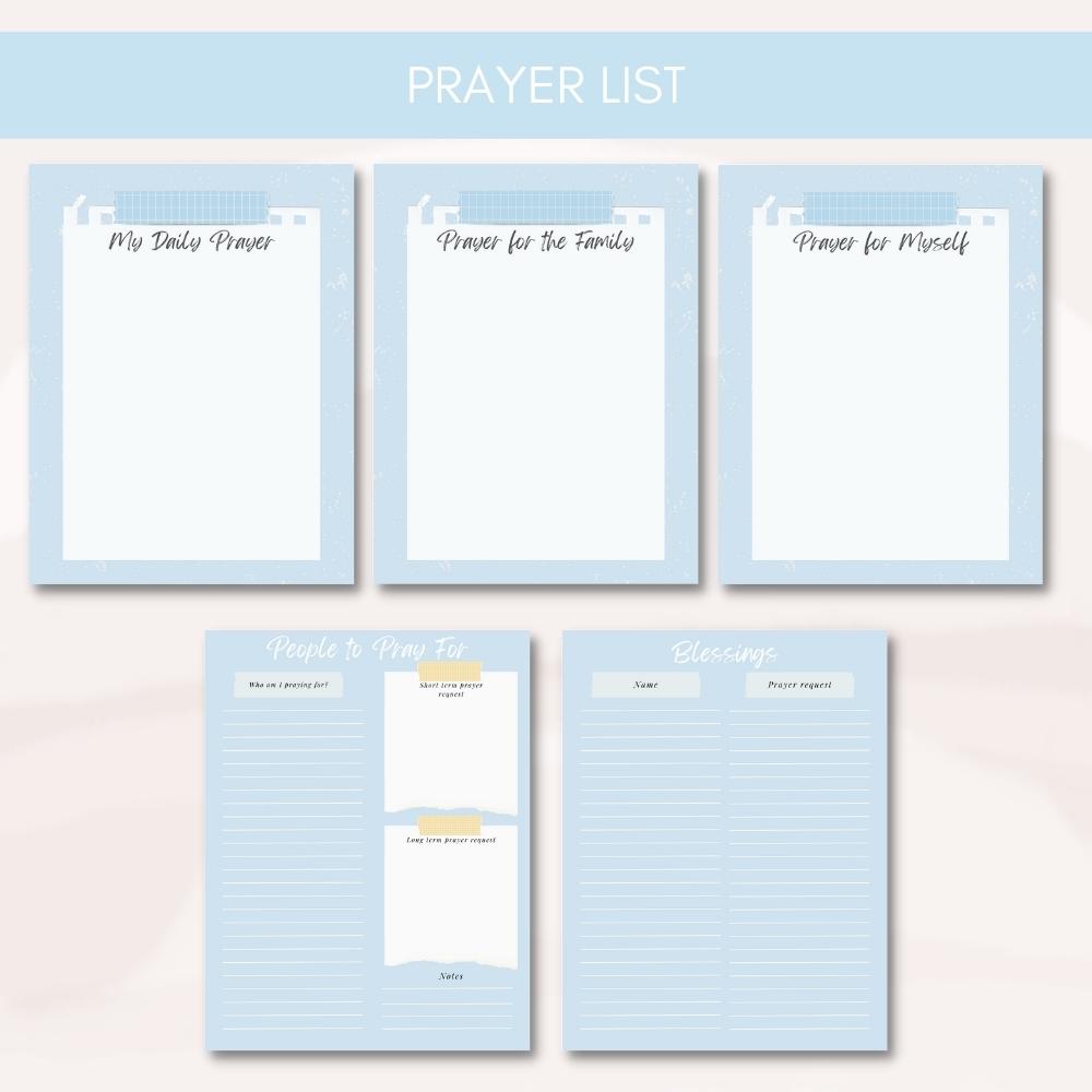 Prayer Printable Journal - Blue