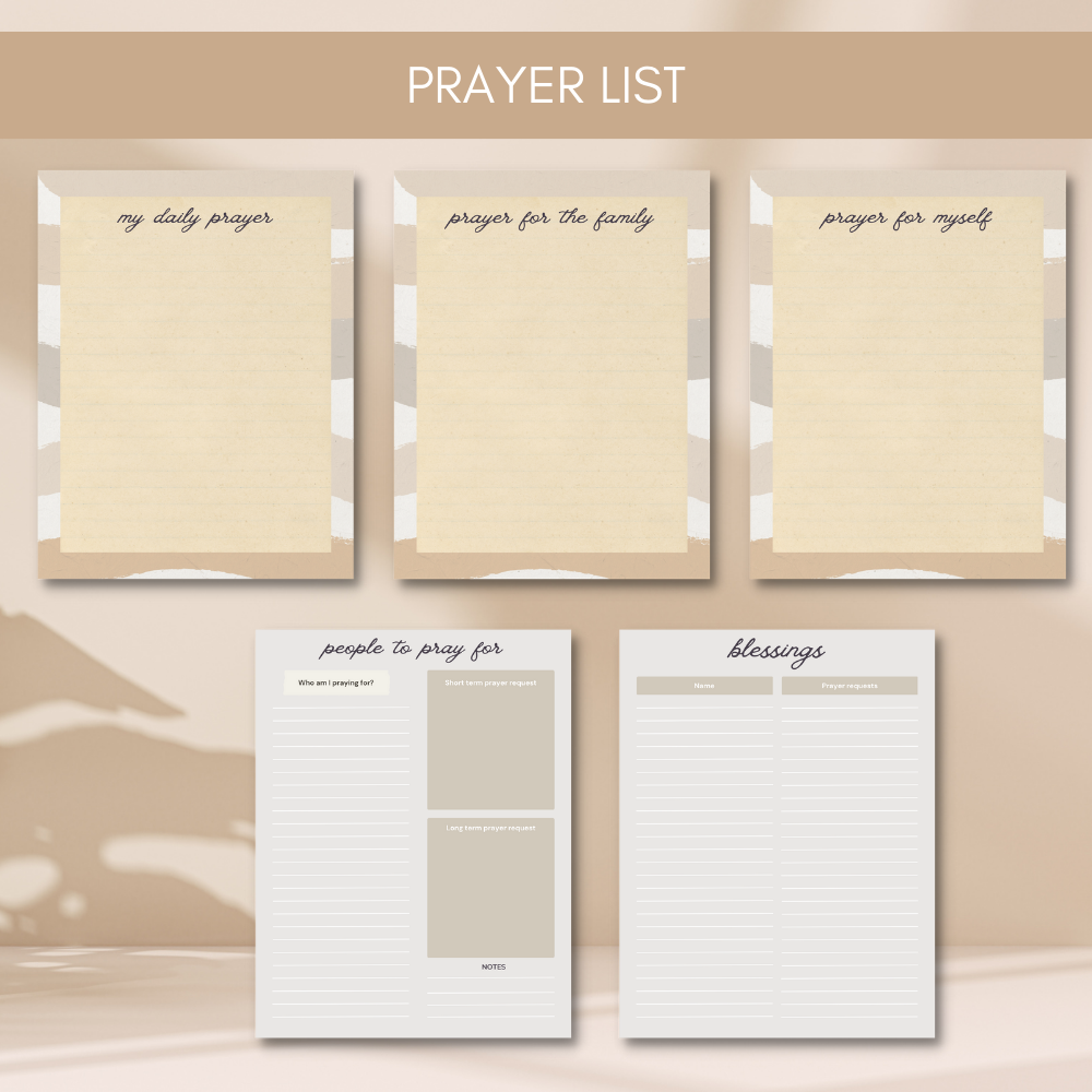 Prayer Printable Journal - Tan