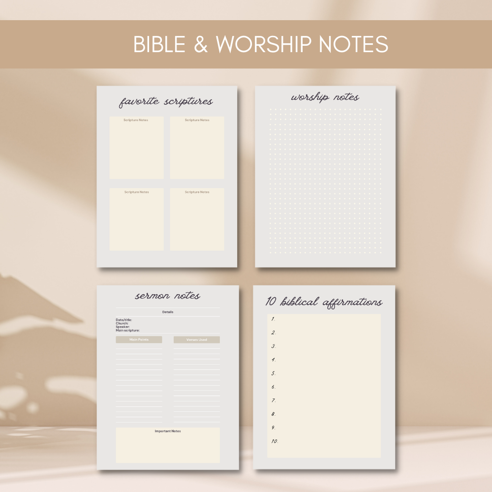 Prayer Printable Journal - Tan