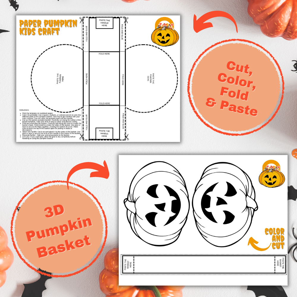 Paper Pumpkin Printable Kids Craft