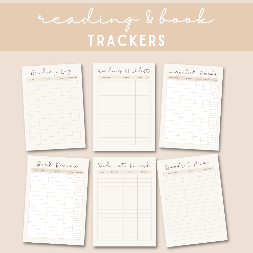 Reading Printable Planner - Beige