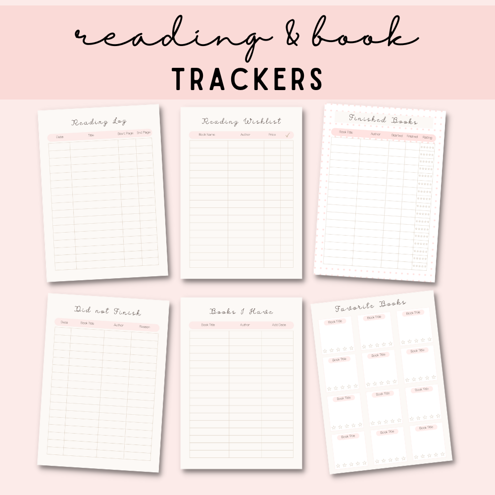 Reading Printable Planner - Pink