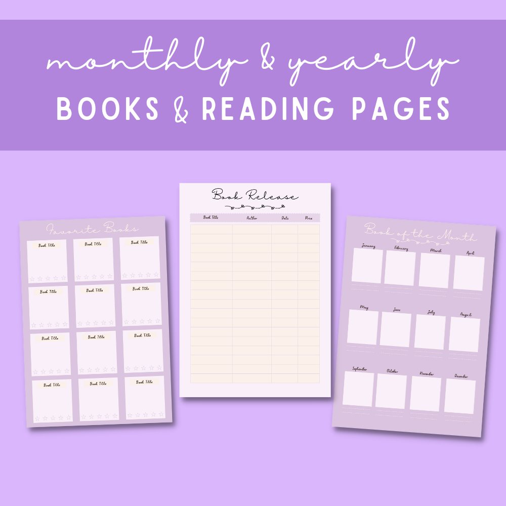 Reading Printable Planner - Purple