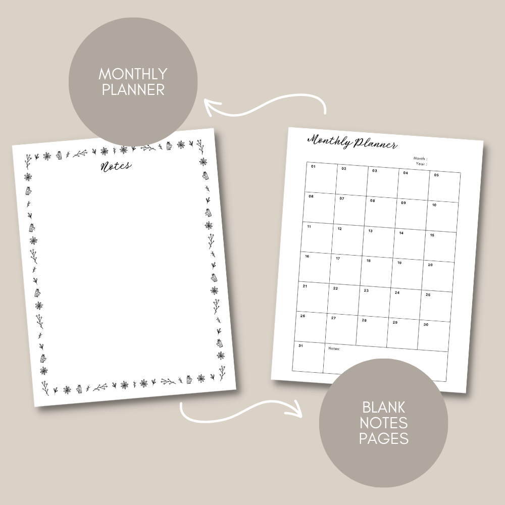 Spring Printable Journal - Black & White