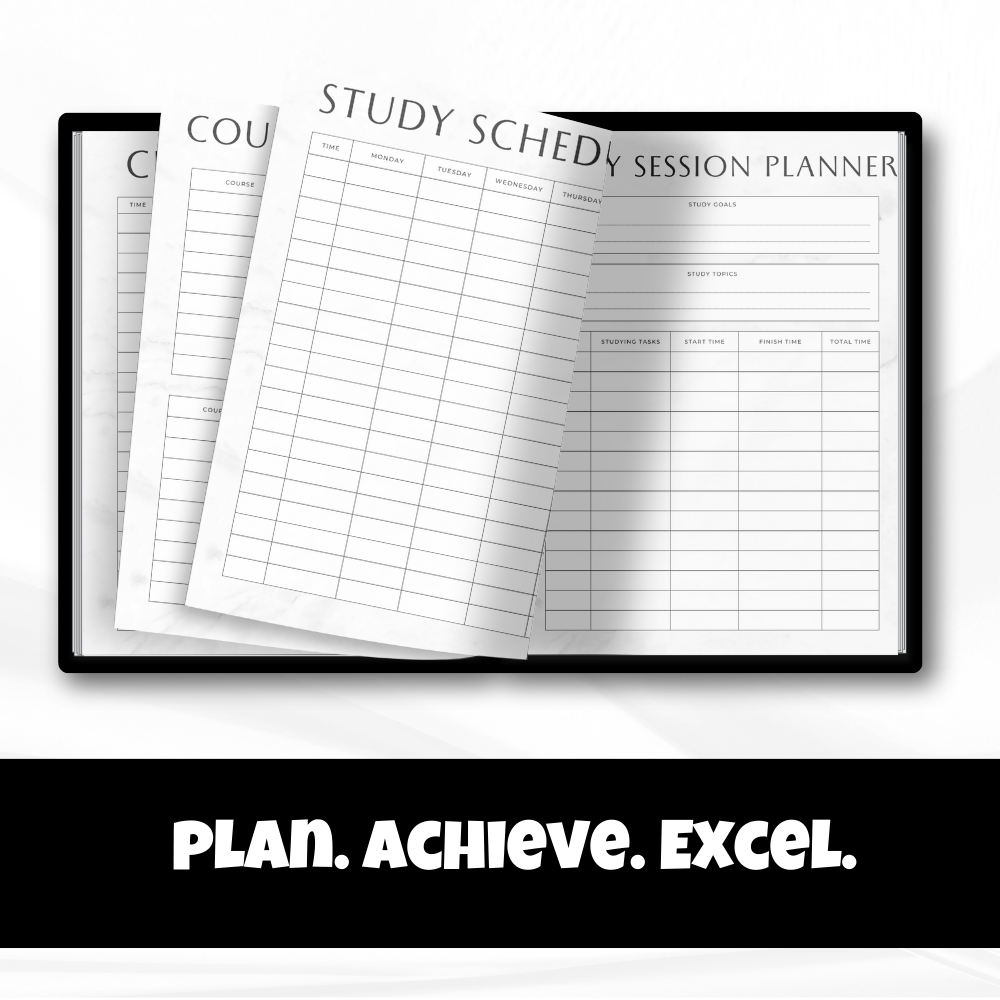 Student Printable Planner - Black & White