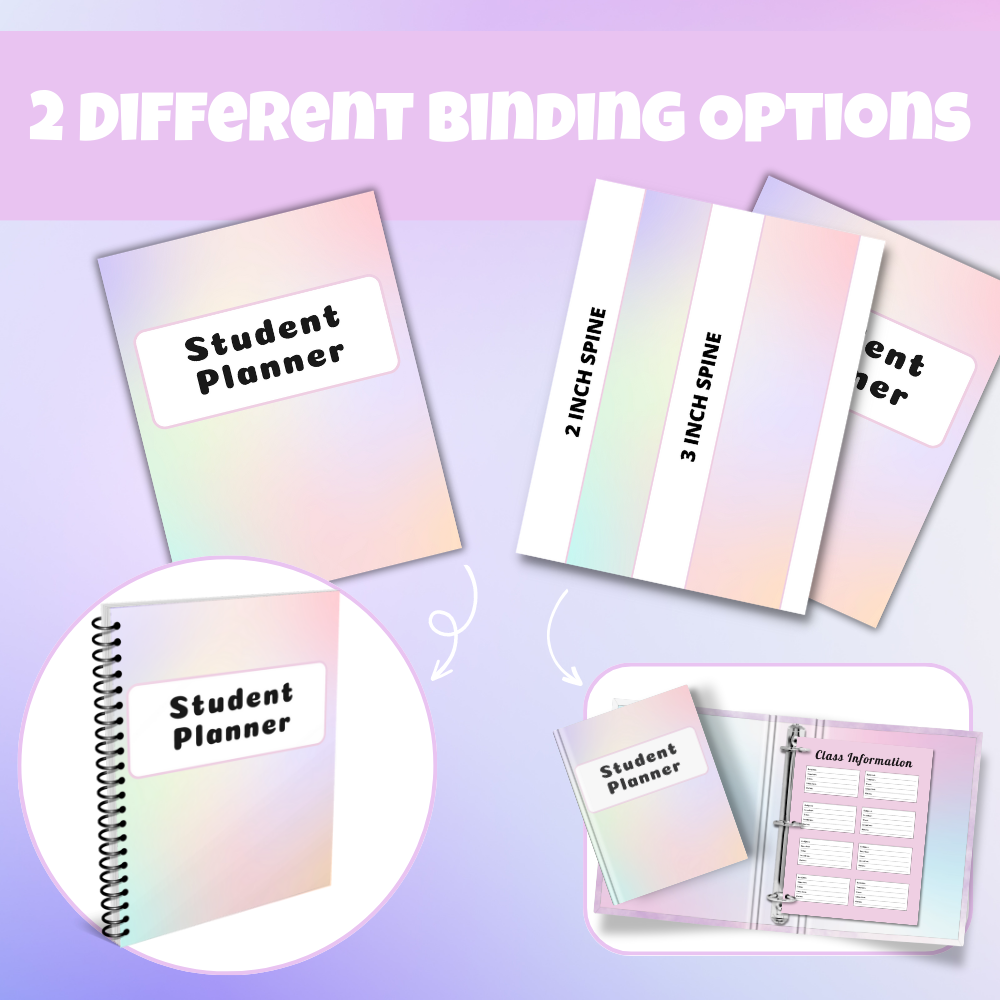 Student Printable Planner - Pastel