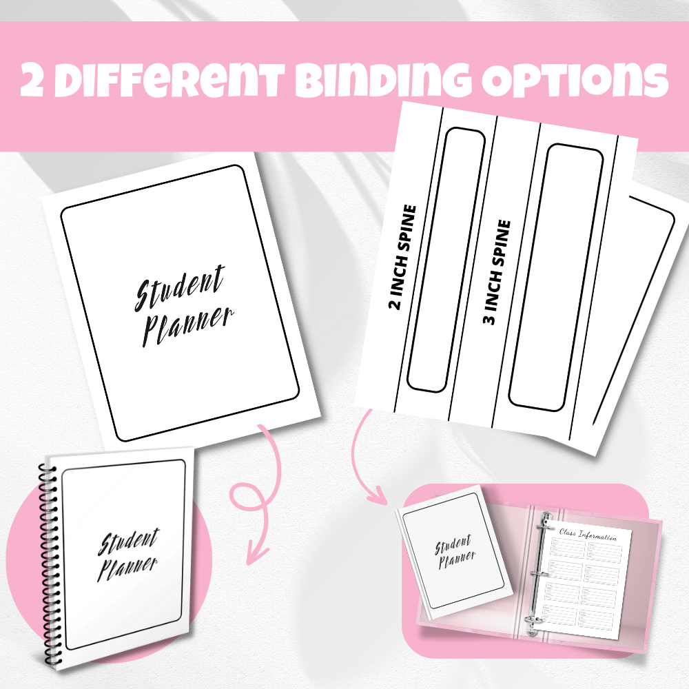 Student Printable Planner - Black & White