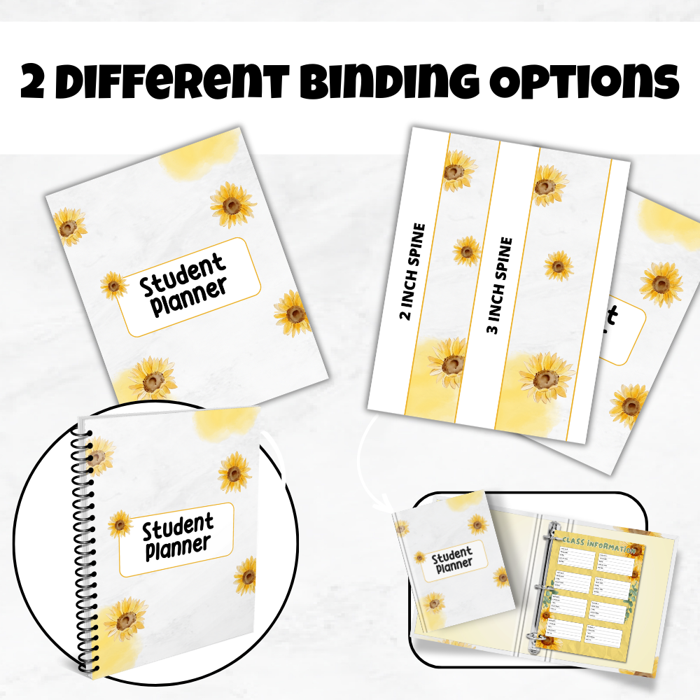 Student Printable Planner - Yellow