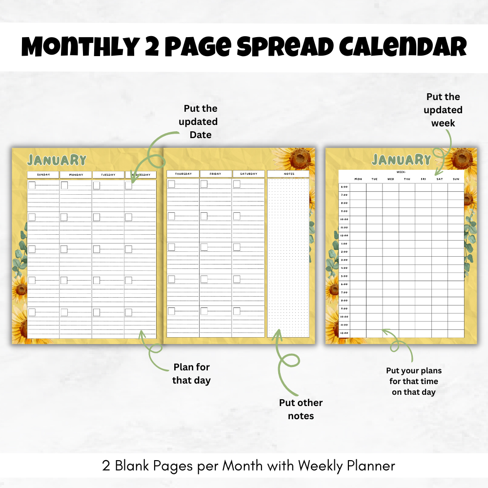 Student Printable Planner - Yellow