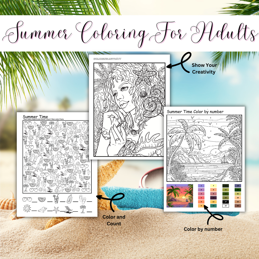 Summer Adult Printable Coloring Pages