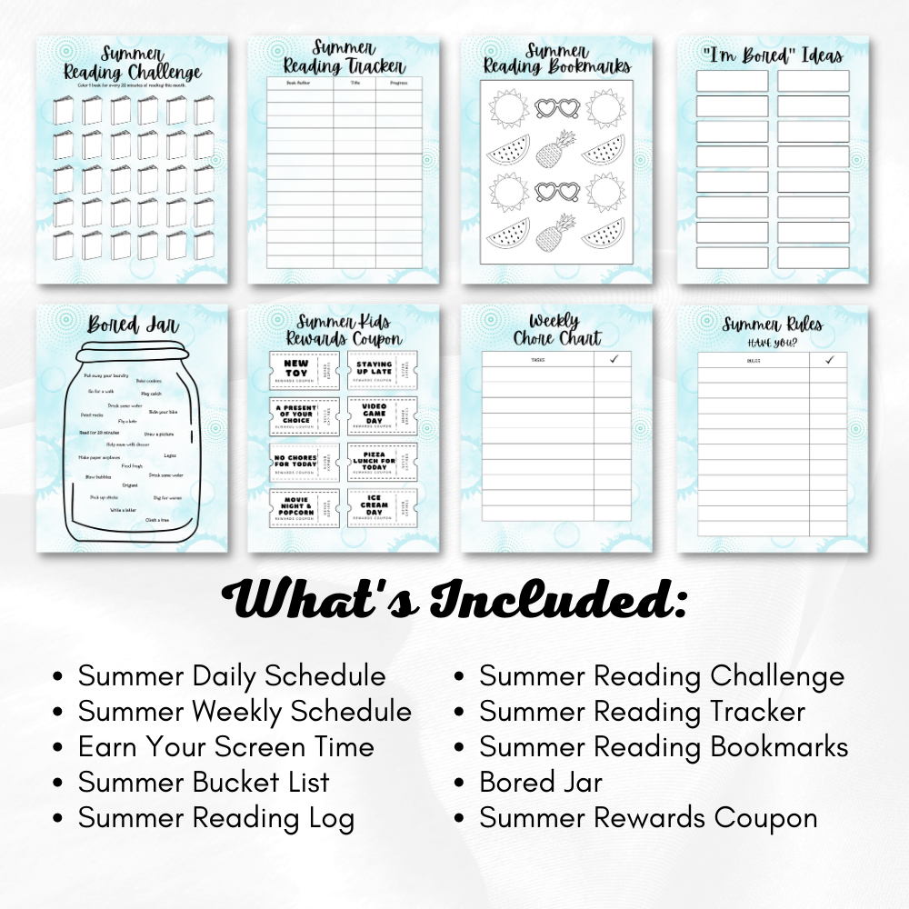 Summer Printable Planner - Blue