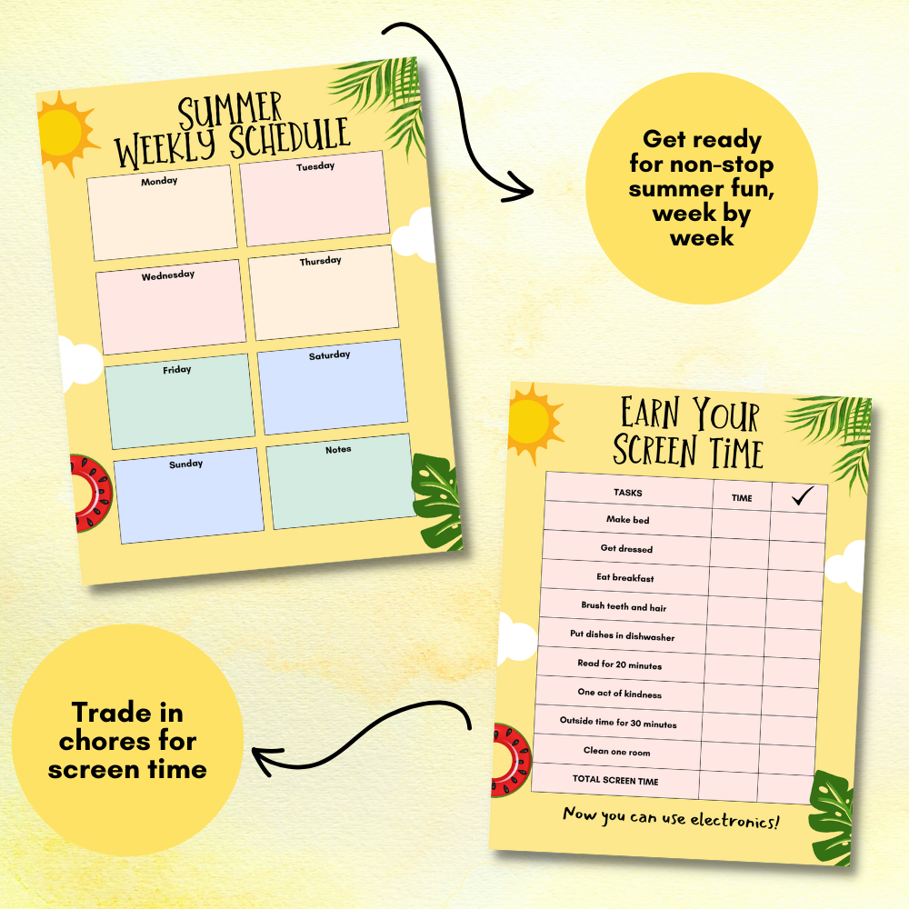 Summer Printable Planner - Yellow