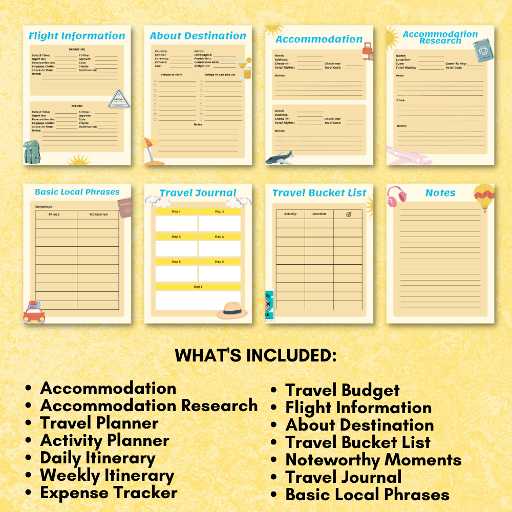 Summer Trip Printable Planner