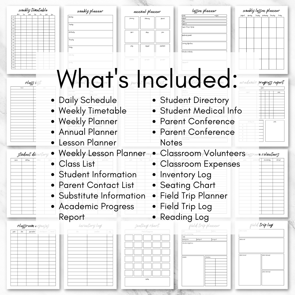 Teacher Printable Planner - Simple