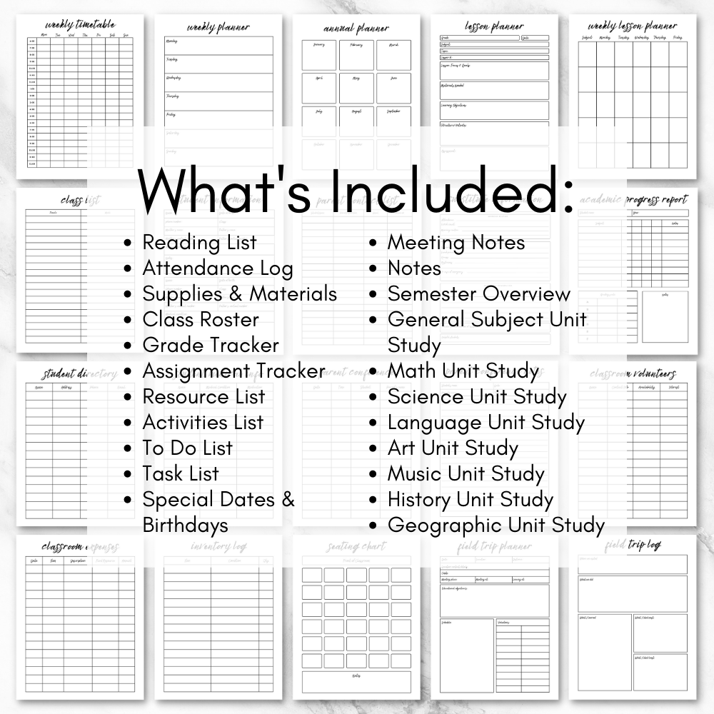 Teacher Printable Planner - Simple