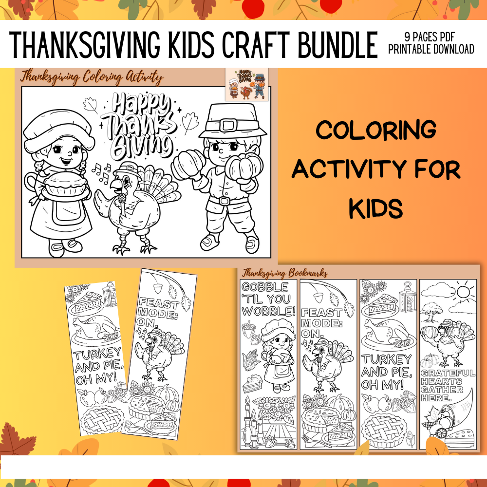 Thanksgiving Printable Kids Craft Bundle