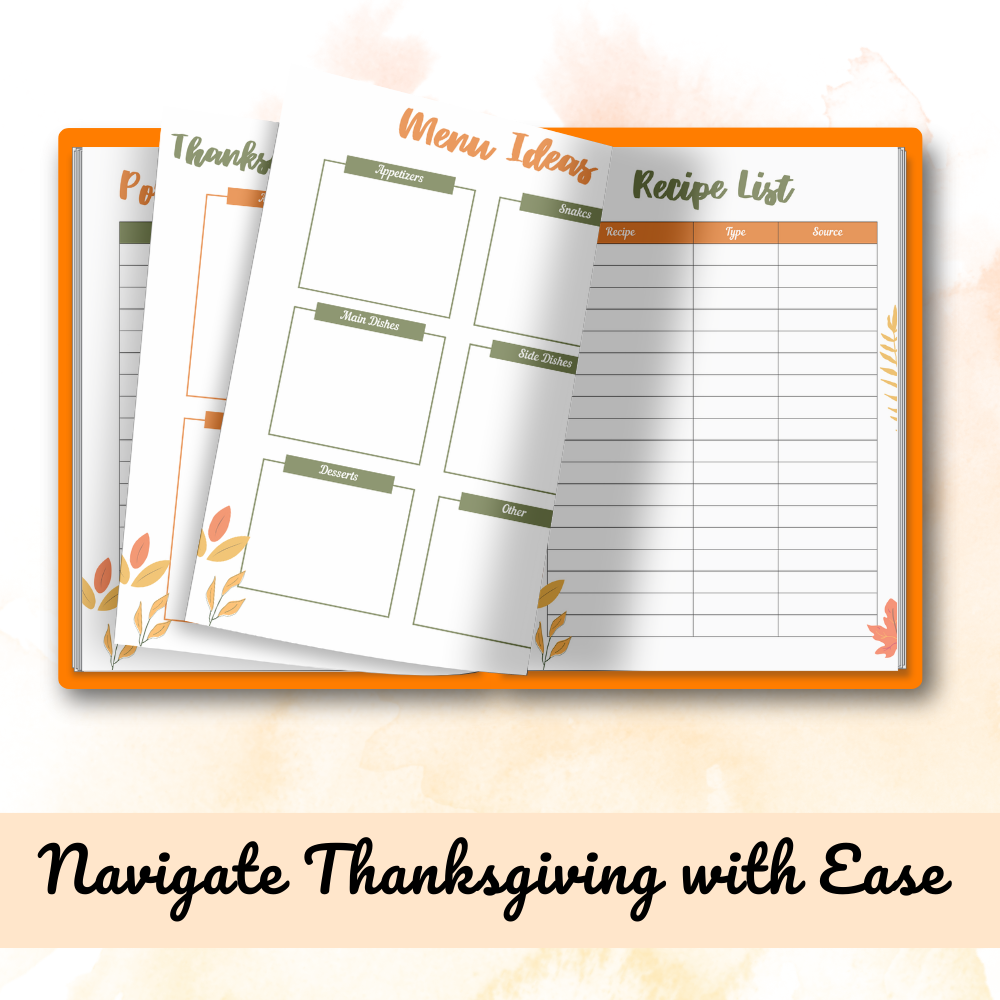 Thanksgiving Printable Planner - Orange & Green