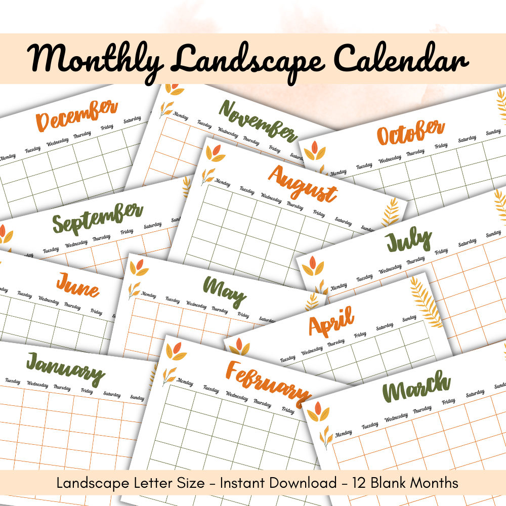 Thanksgiving Printable Planner - Orange & Green