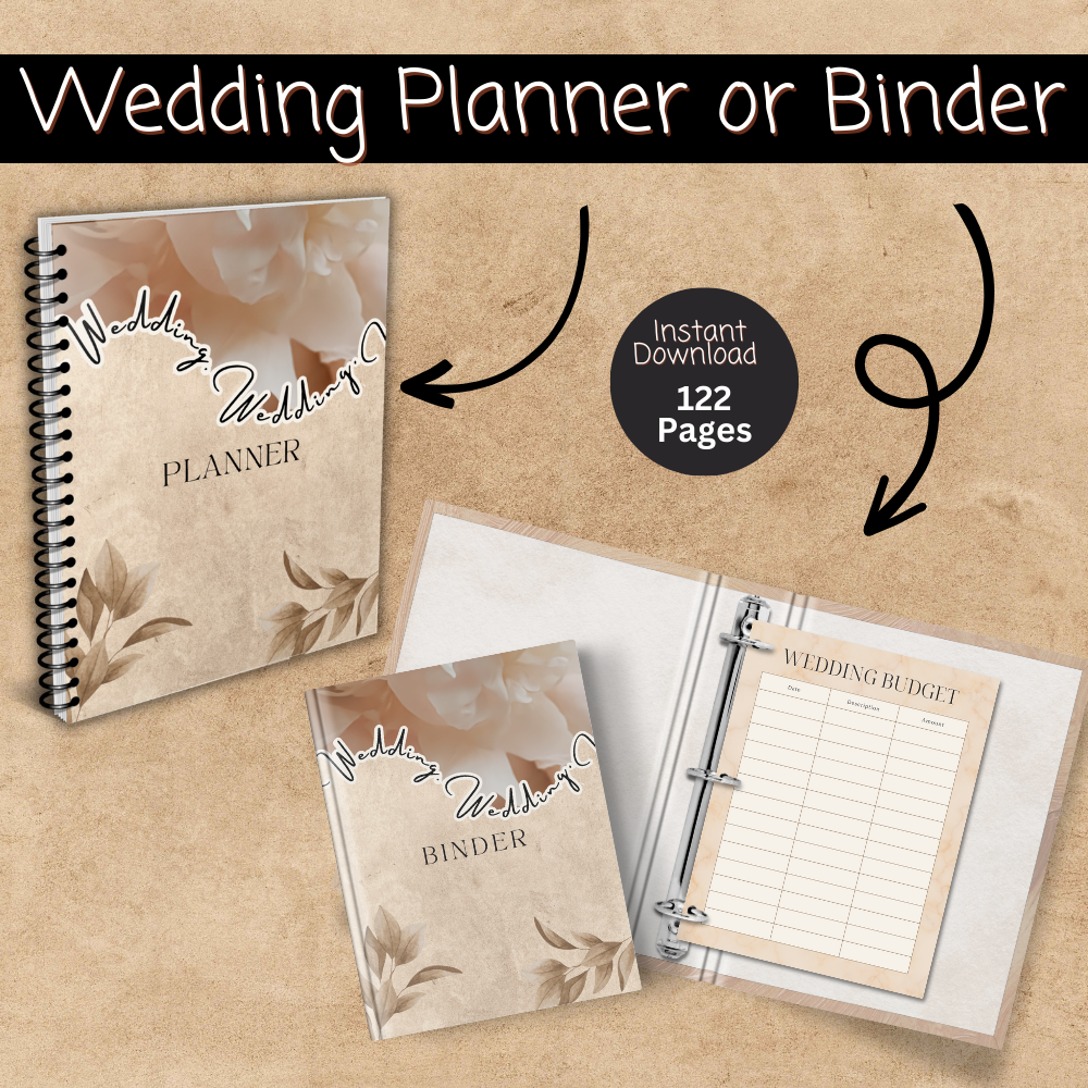 Wedding Printable Planner - Beige