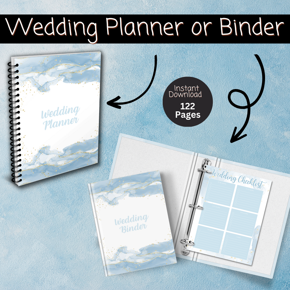 Wedding Printable Planner - Sky Blue