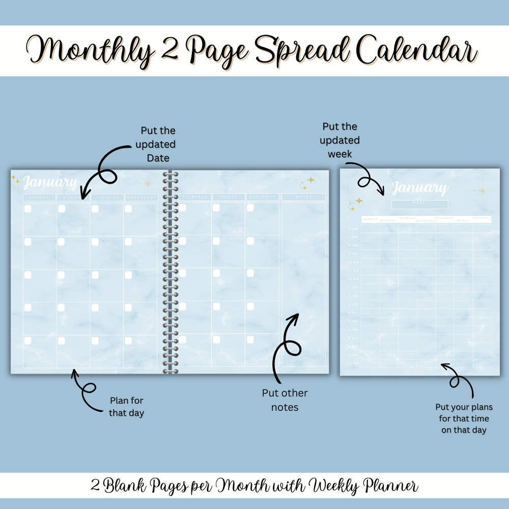 Wedding Printable Planner - Sky Blue