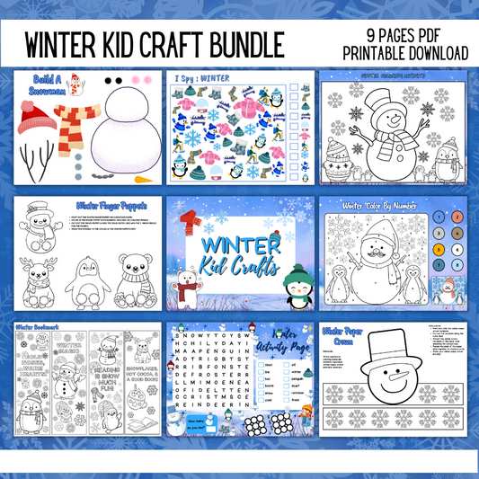 Winter Printable Kids Craft Bundle