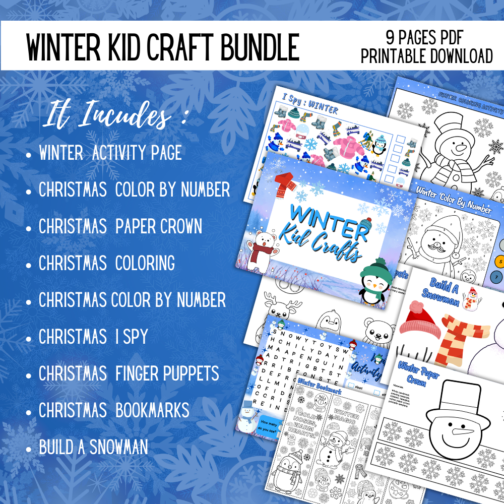 Winter Printable Kids Craft Bundle