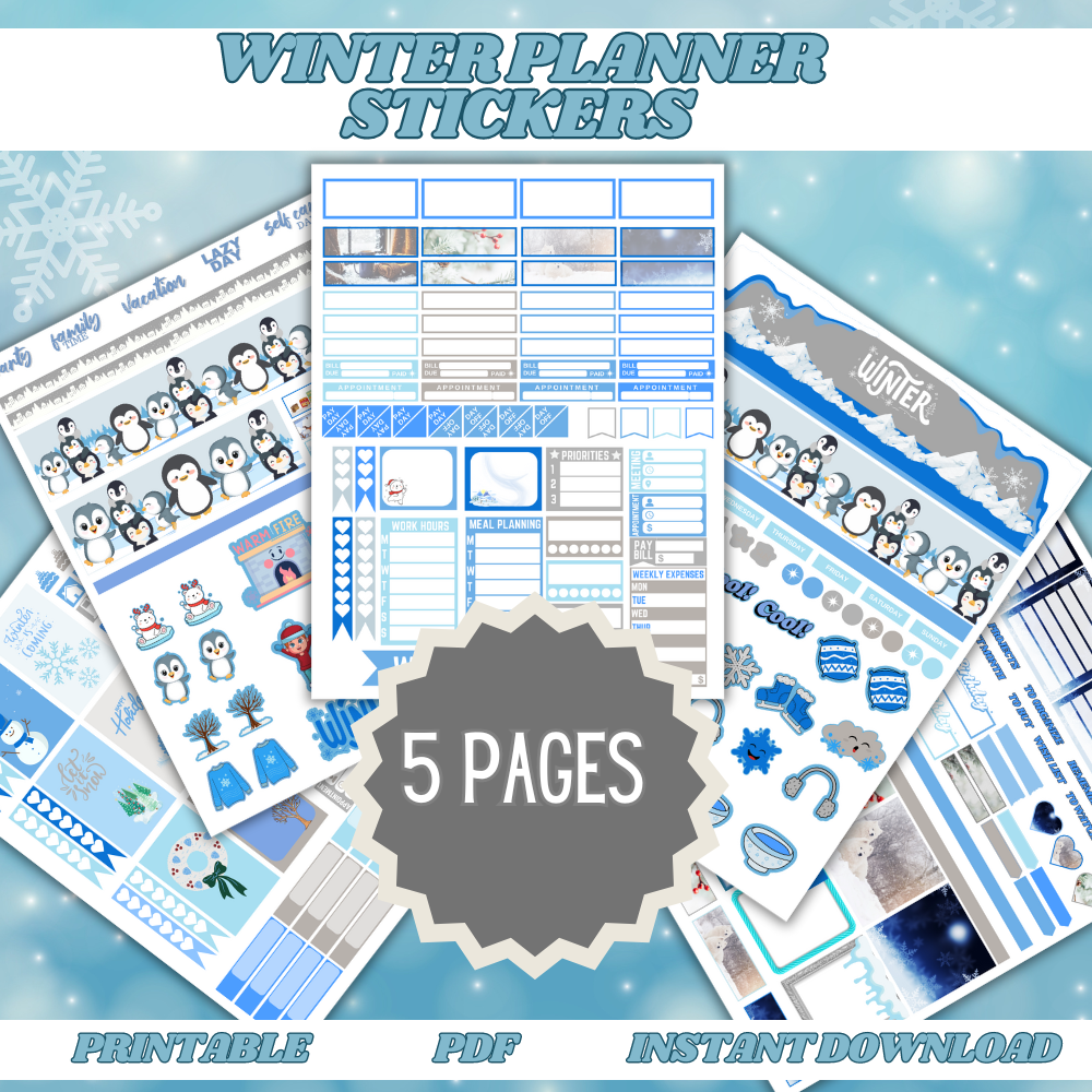 Winter Printable Planner Stickers